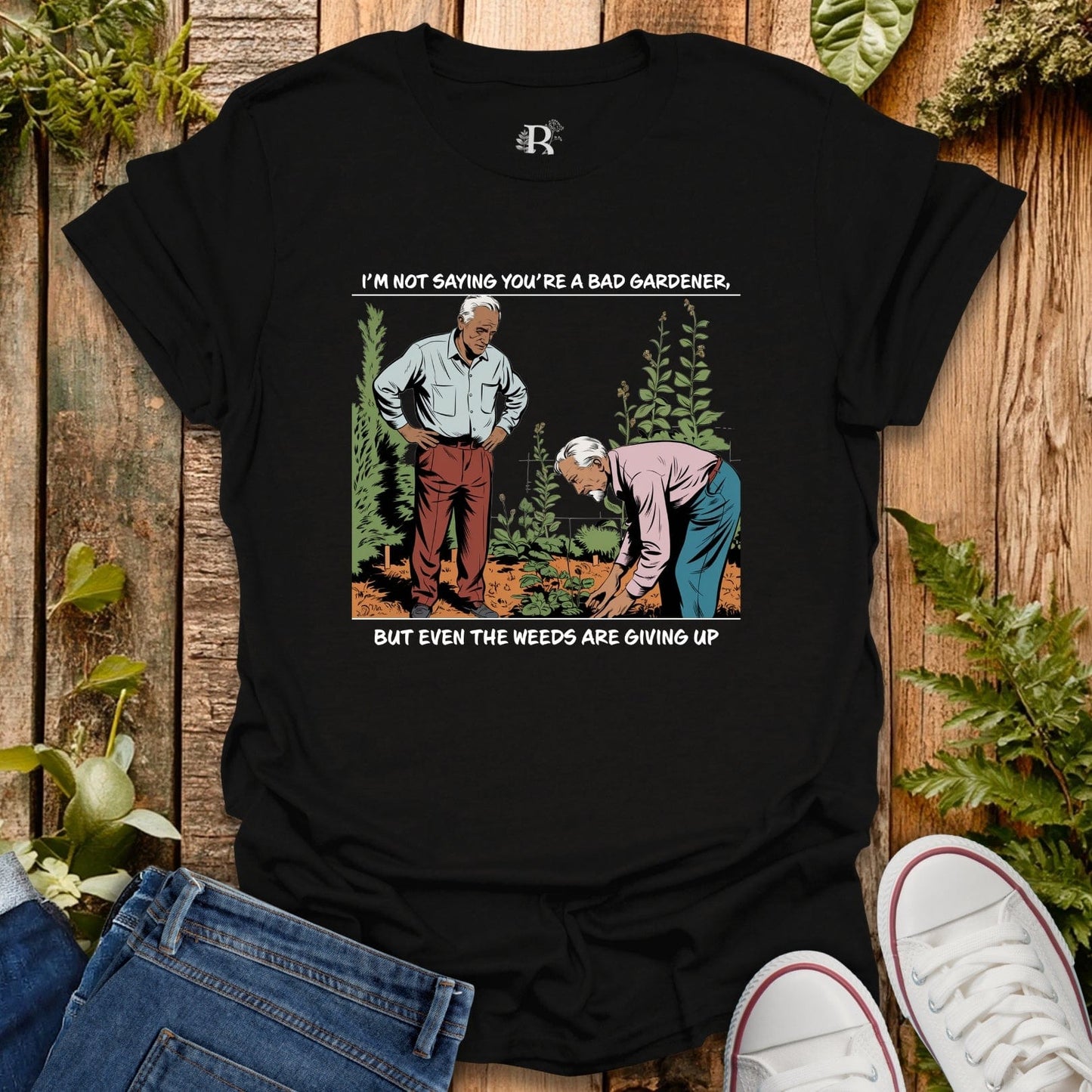 Black  gardener comic t-shirt 